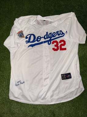 Majestic Cooperstown Collection Sandy Koufax #32 Dodgers 1955 1st World Champion